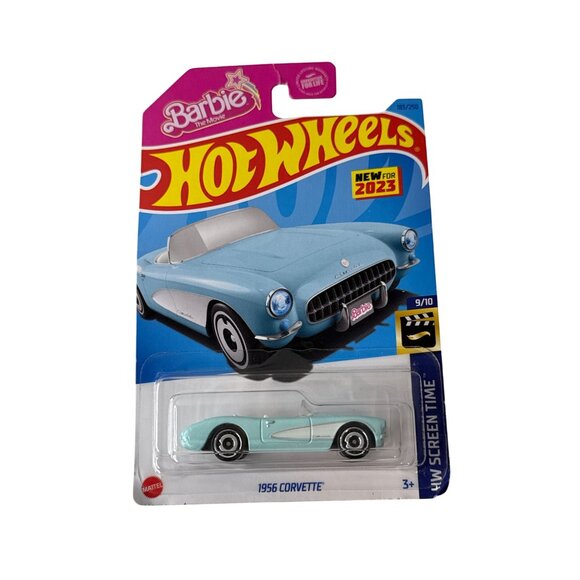 Hot Wheels Barbie 1956 Corvette HW Screen Time Collector Diecast Car 1:64 - Picture 1 of 6